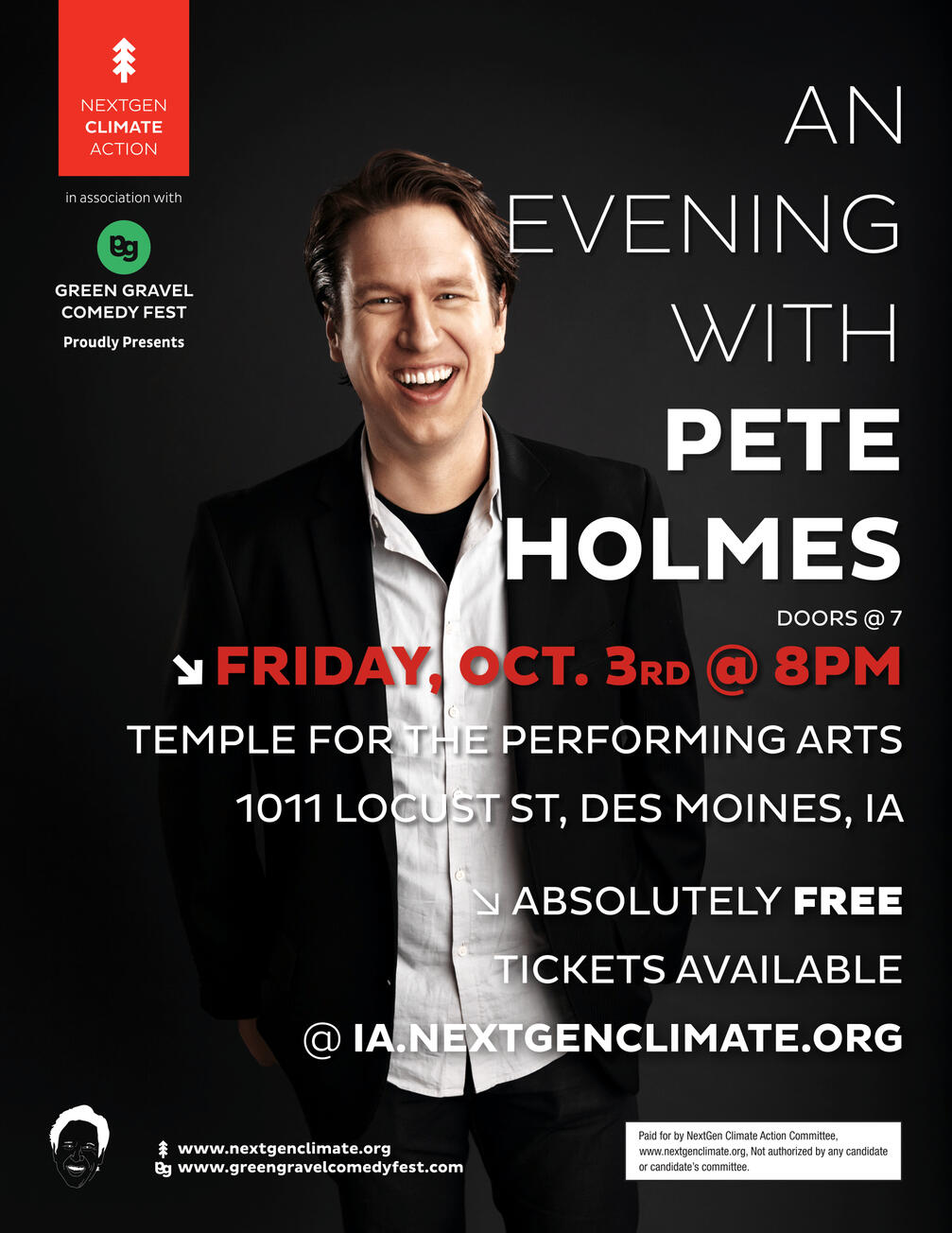 First Pete Holmes Show in Des Moines
